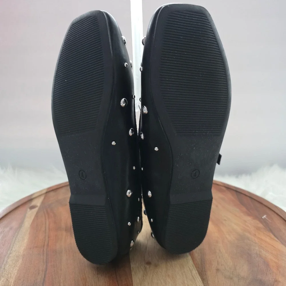 Art Class Madison Flats Kids Size 4 Black NEW Studded Mary Jane Shoes